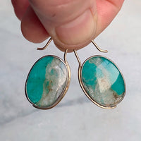 Amazonite in Quartz Earrings